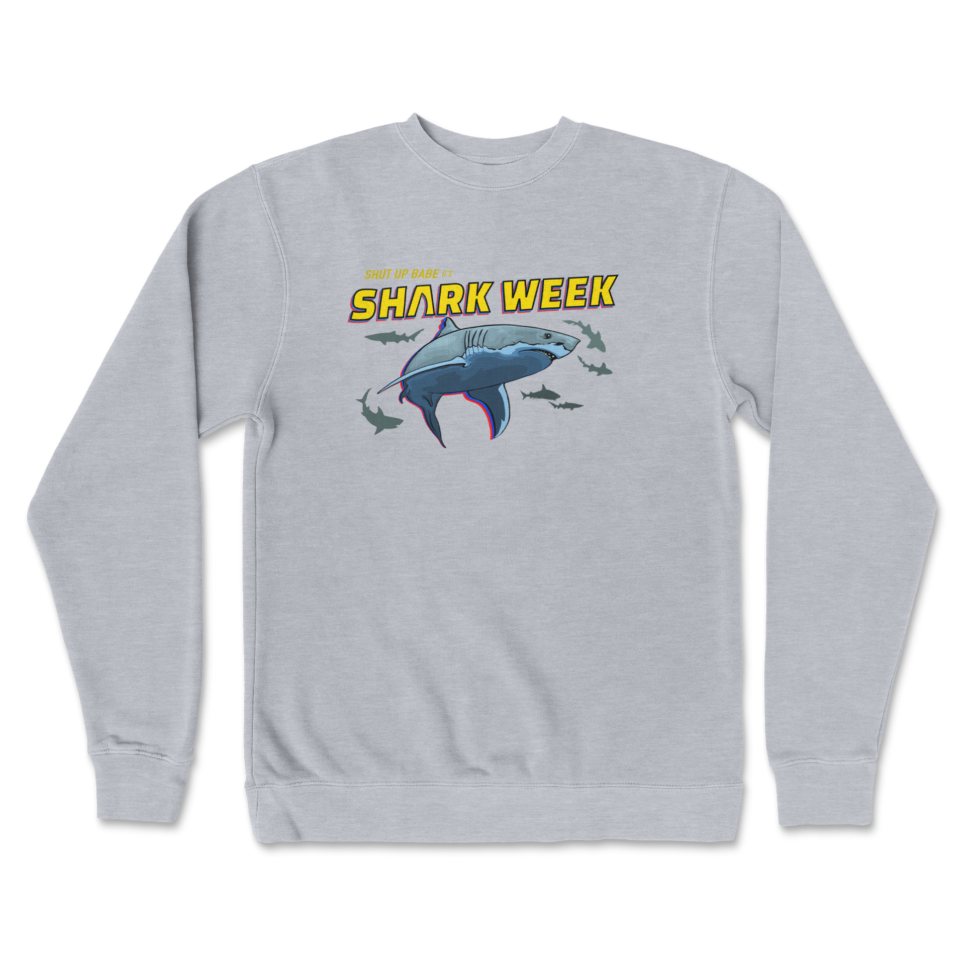 Independent Clothing Co. Crew Neck Shark Week in GreyHeather