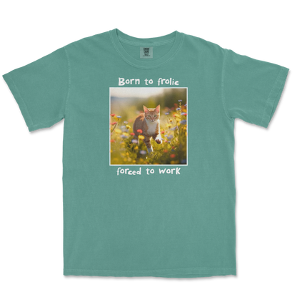 Comfort Colors T-Shirt Born to Frolic  in Light-Green