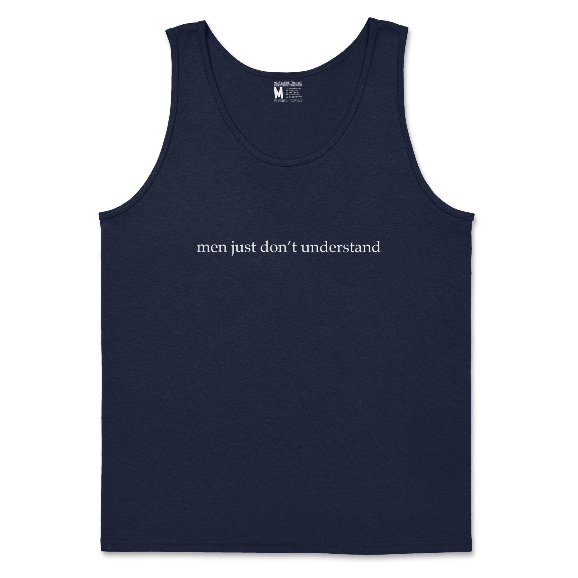 Gildan SoftStyle Tank Top Men Dont Understand in Navy