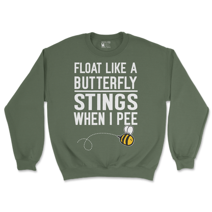 Gildan SoftStyle Crew Neck Stings When I Pee in Military Green