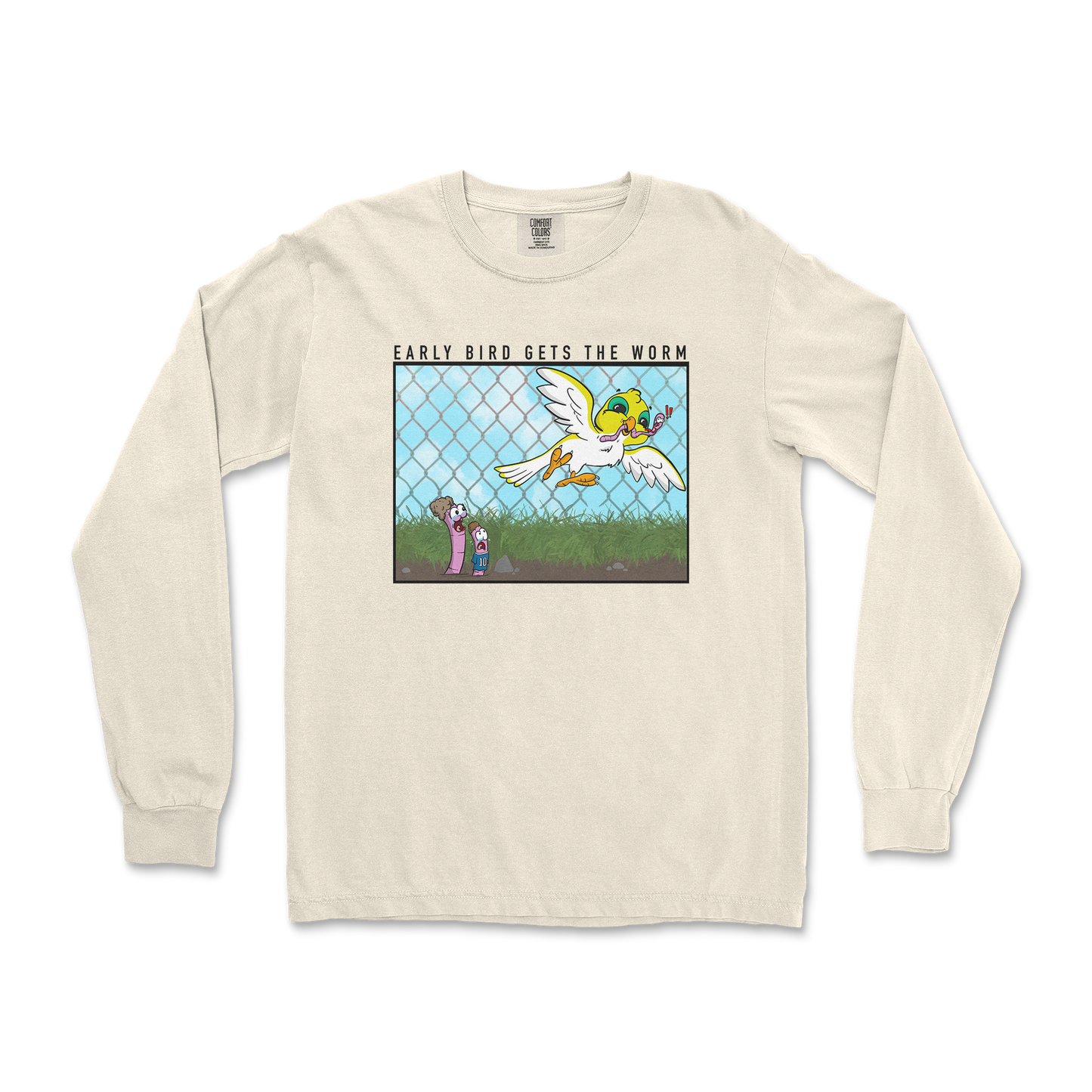 Comfort Colors Long Sleeve Early Bird in Ivory