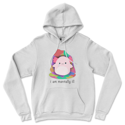 Gildan SoftStyle Hoodie Mentally Ill and Squishy in White