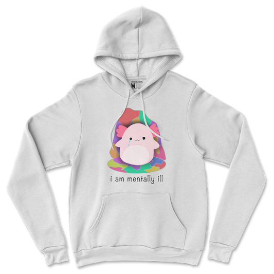 Gildan SoftStyle Hoodie Mentally Ill and Squishy in White