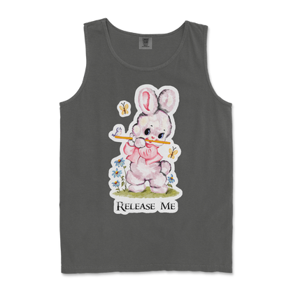 Comfort Colors Tank Top Cute Bunny in Pepper