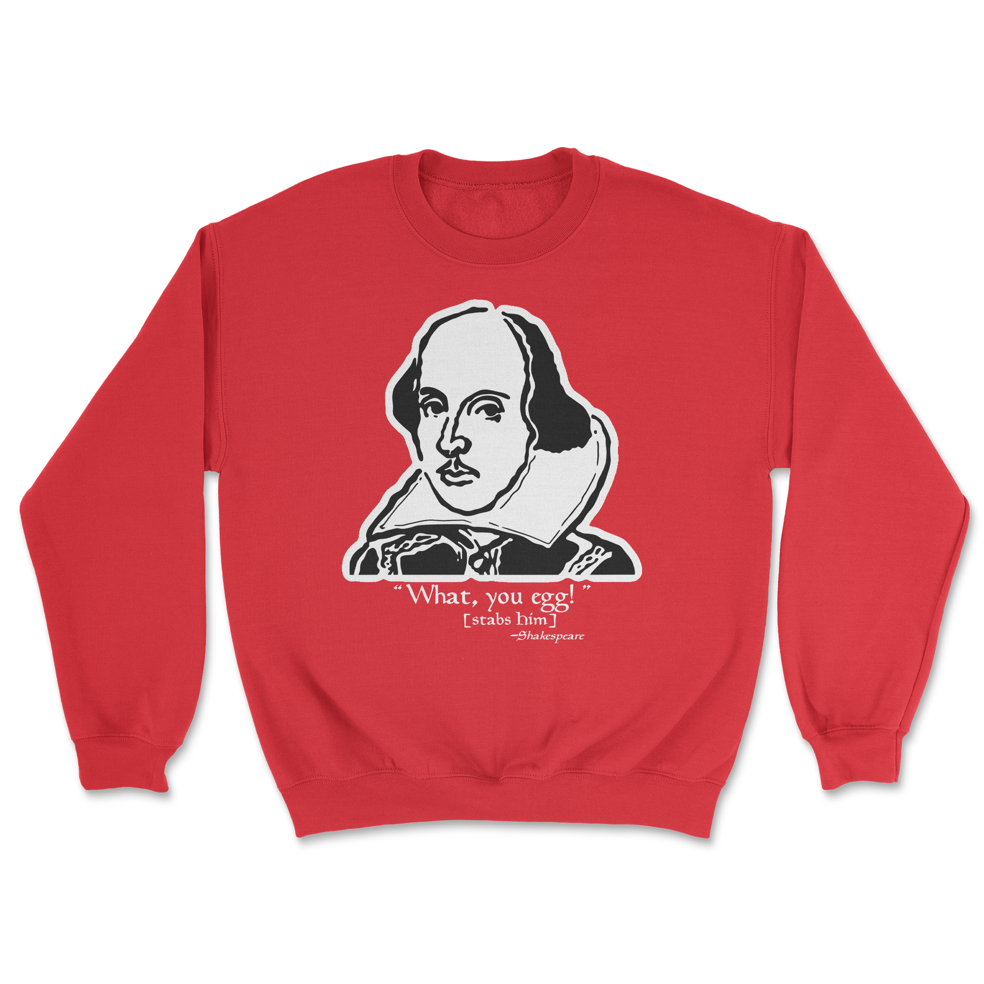 The Nice Shirt Crew Neck Shakespeare Quote  in Red