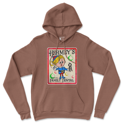 Gildan SoftStyle Hoodie Hermey's Family Dental  in Cocoa