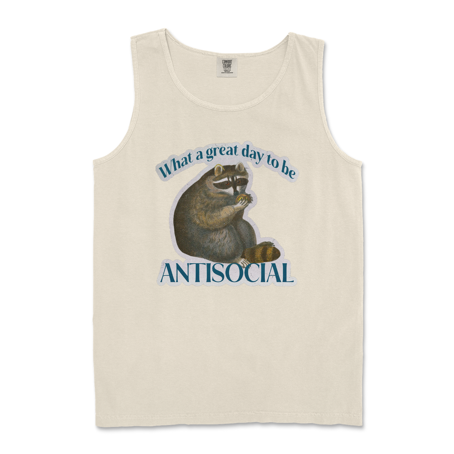 Comfort Colors Tank Top Antisocial in Ivory