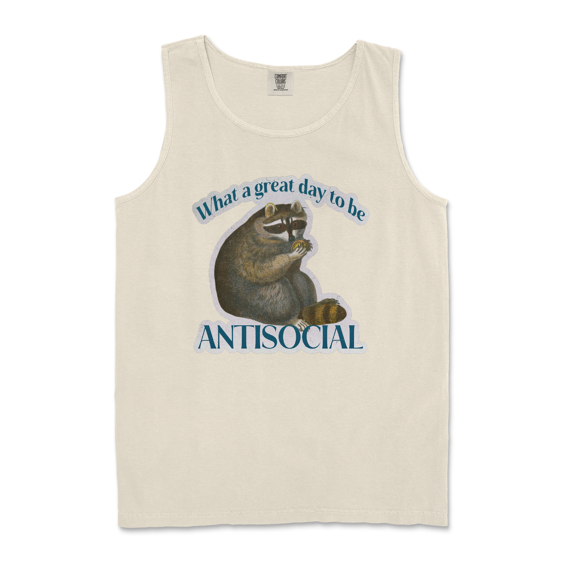 Comfort Colors Tank Top Antisocial in Ivory