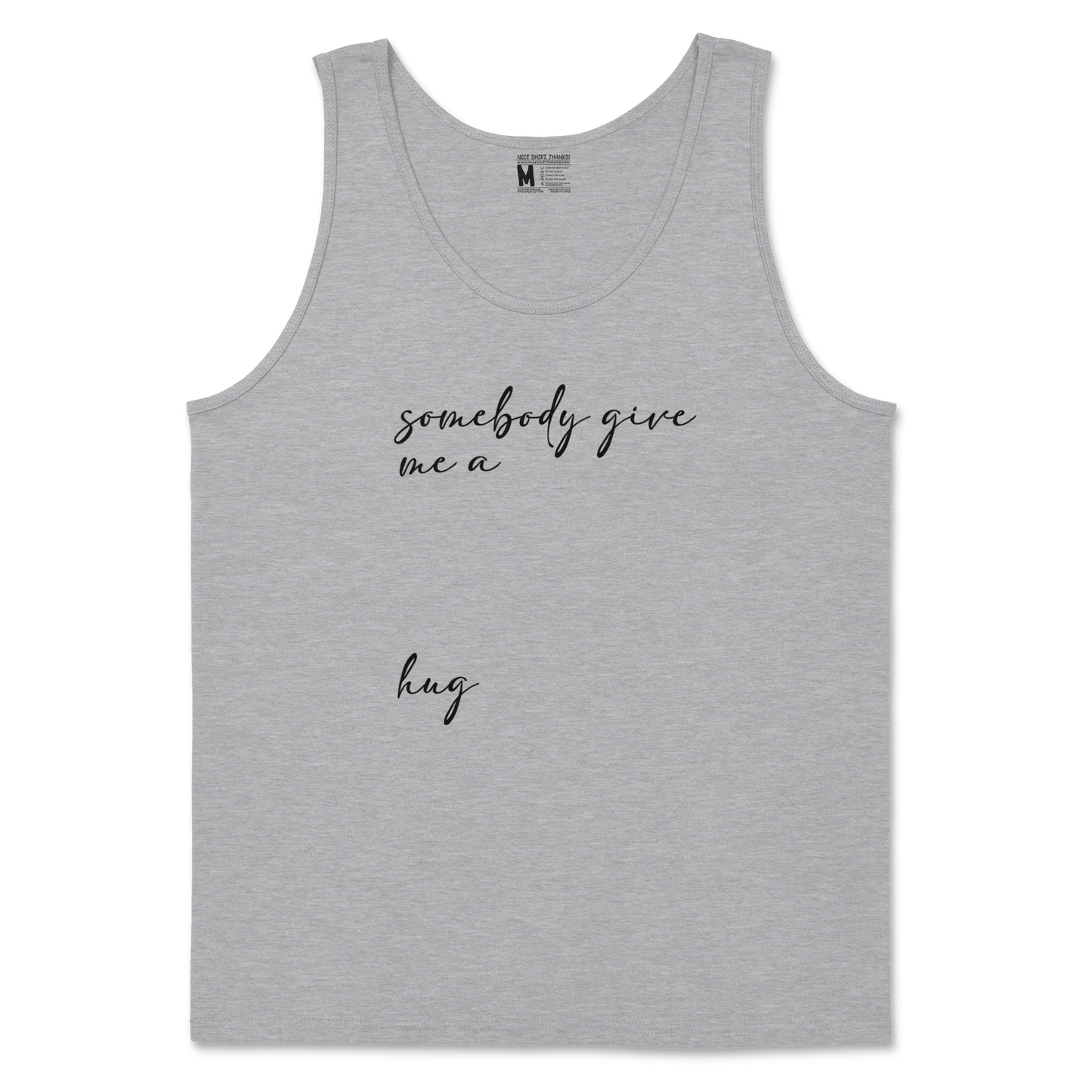 Gildan SoftStyle Tank Top Hug Me in Sports Grey