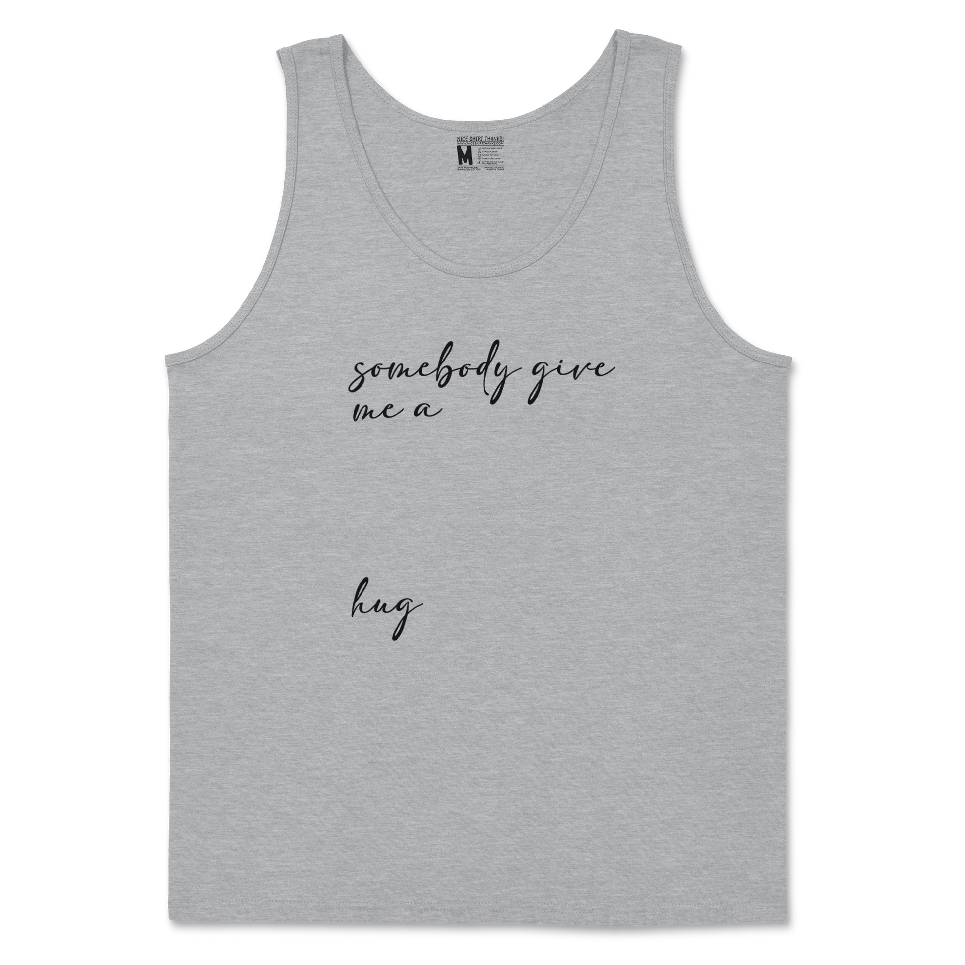 Gildan SoftStyle Tank Top Hug Me in Sports Grey