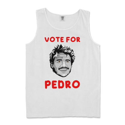 Comfort Colors Tank Top Vote For Pedro in White