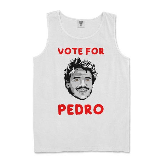 Comfort Colors Tank Top Vote For Pedro in White