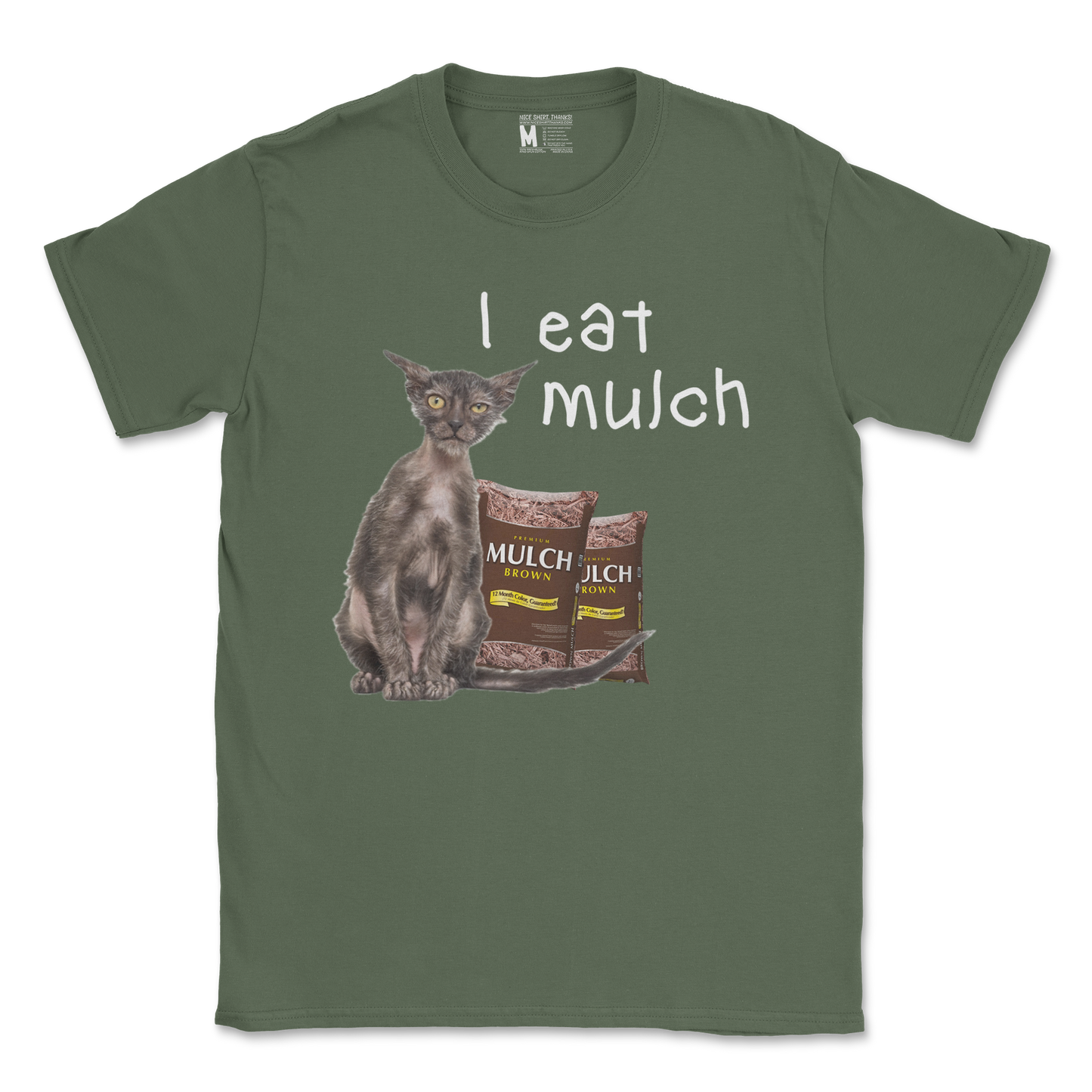 Gildan SoftStyle T-Shirt I Eat Mulch in Military Green