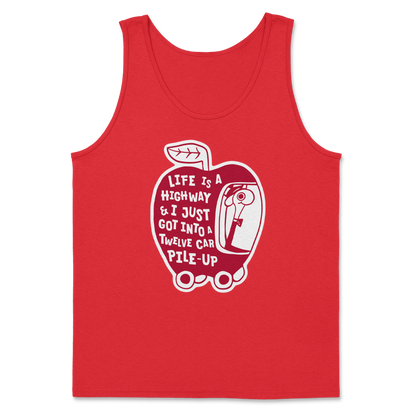 The Nice Shirt Tank Top Life Is A Highway  in Red