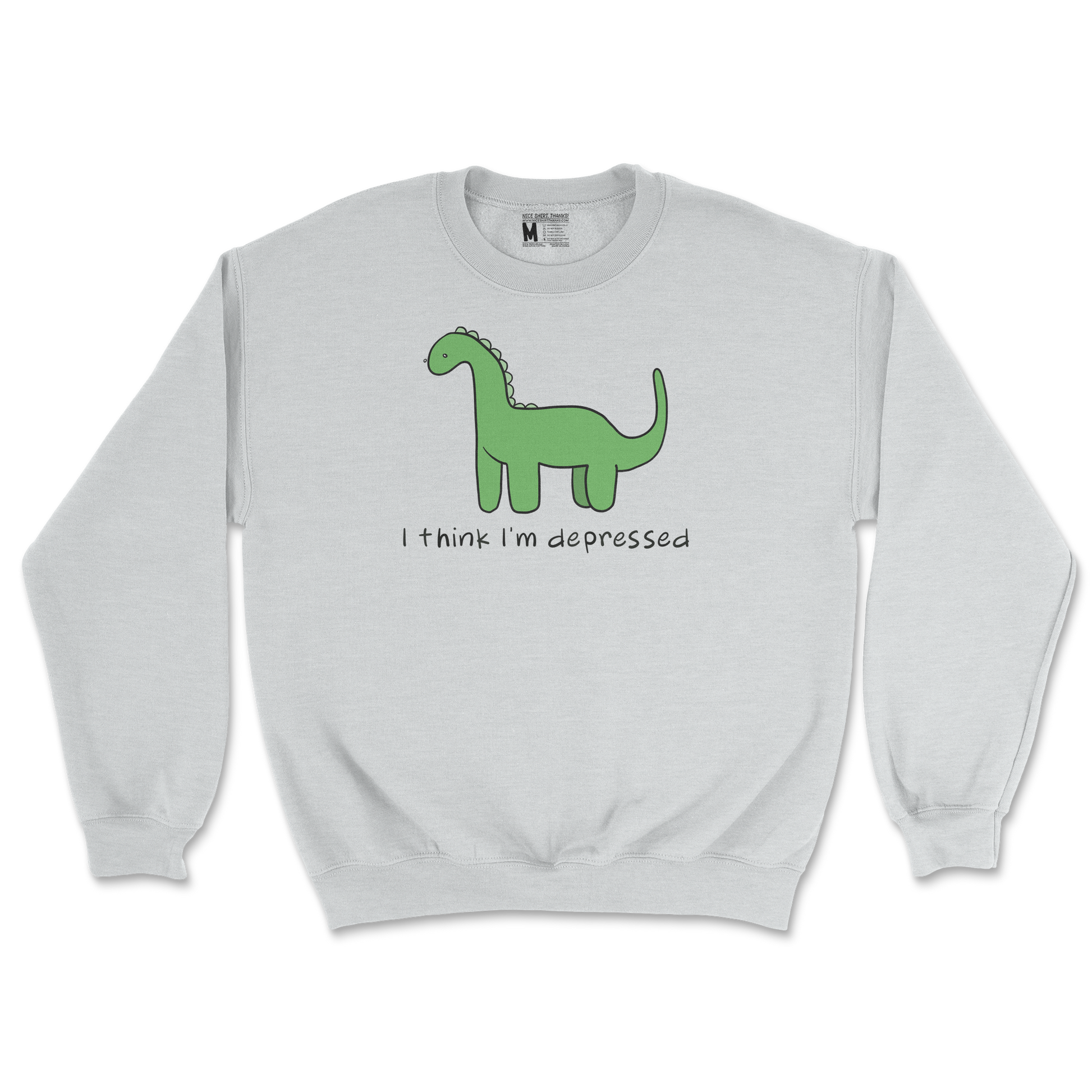 Gildan SoftStyle Crew Neck Depressed Dino  in Sports-Grey