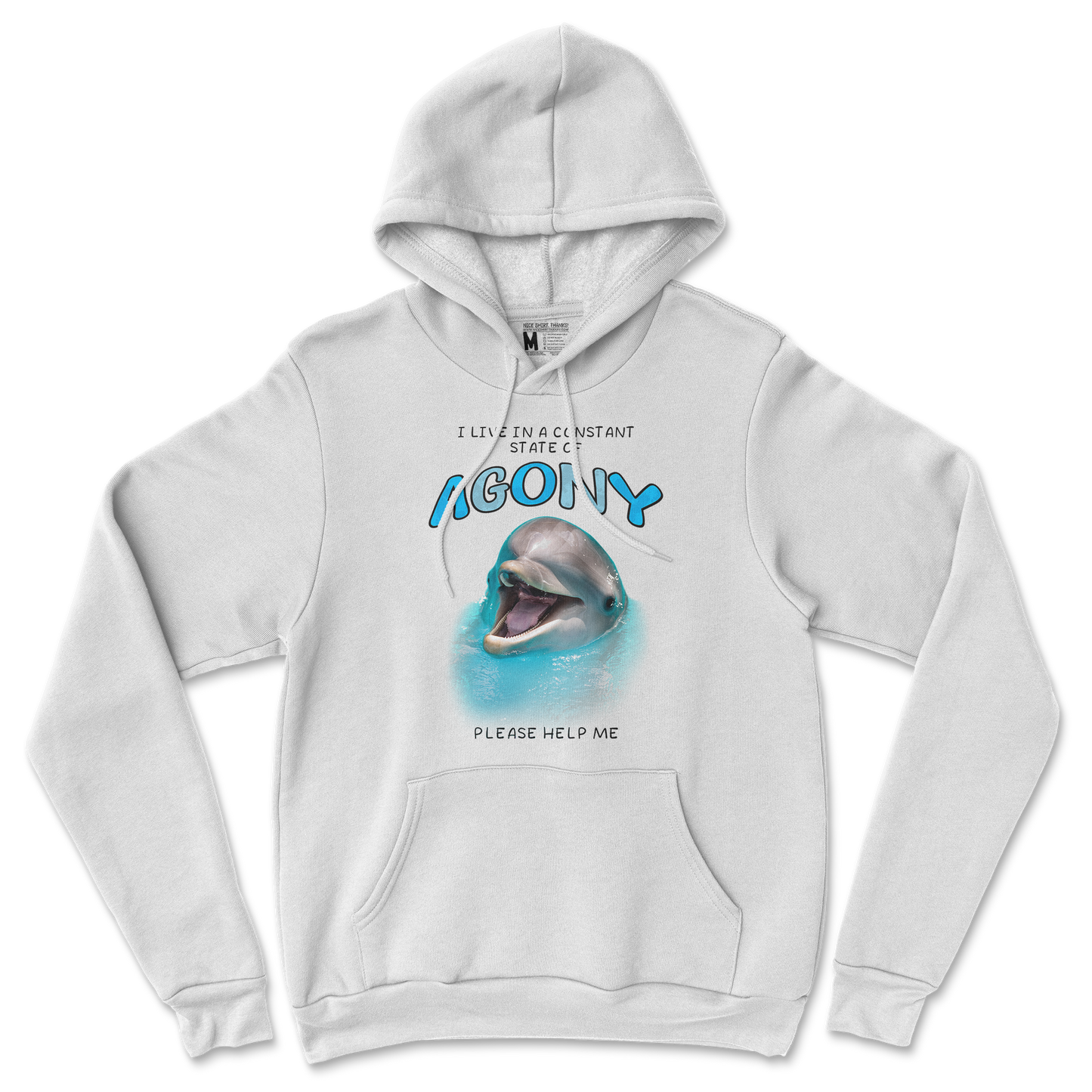 Gildan SoftStyle Hoodie Agony Dolphin in White