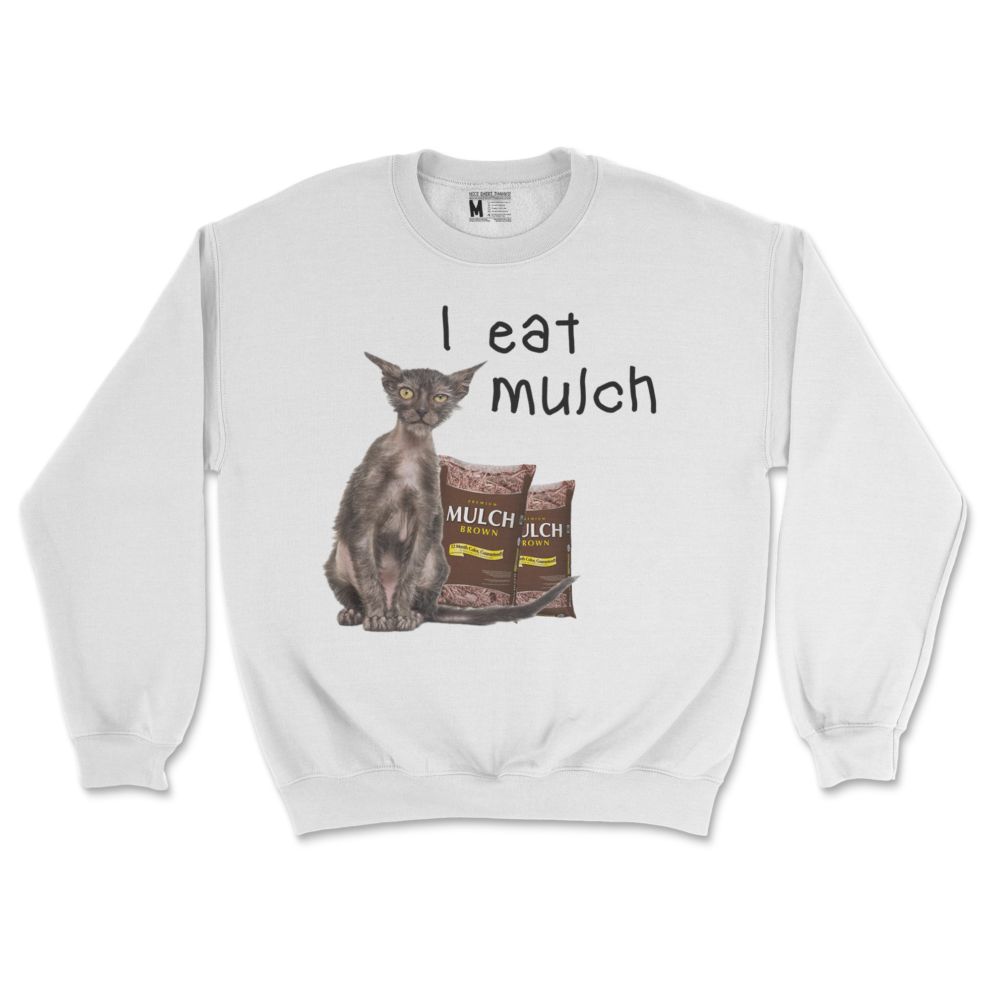 Gildan SoftStyle Crew Neck I Eat Mulch in White