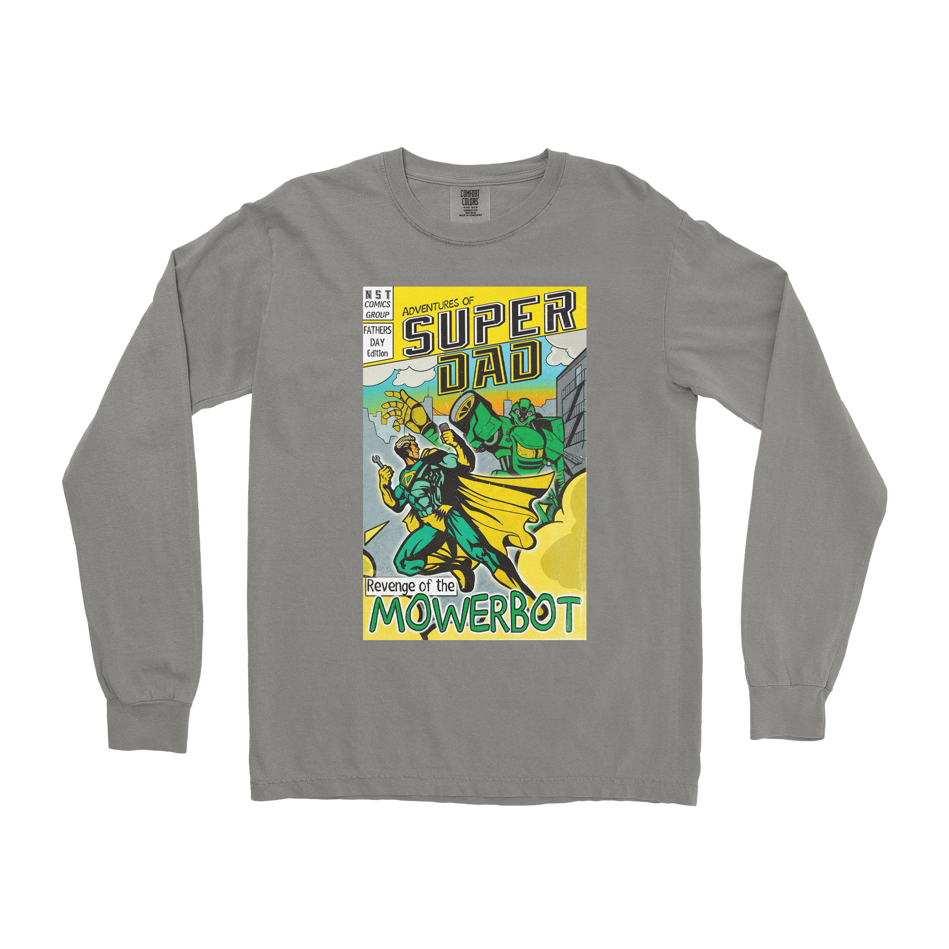 Comfort Colors Long Sleeve Super Dad in Grey