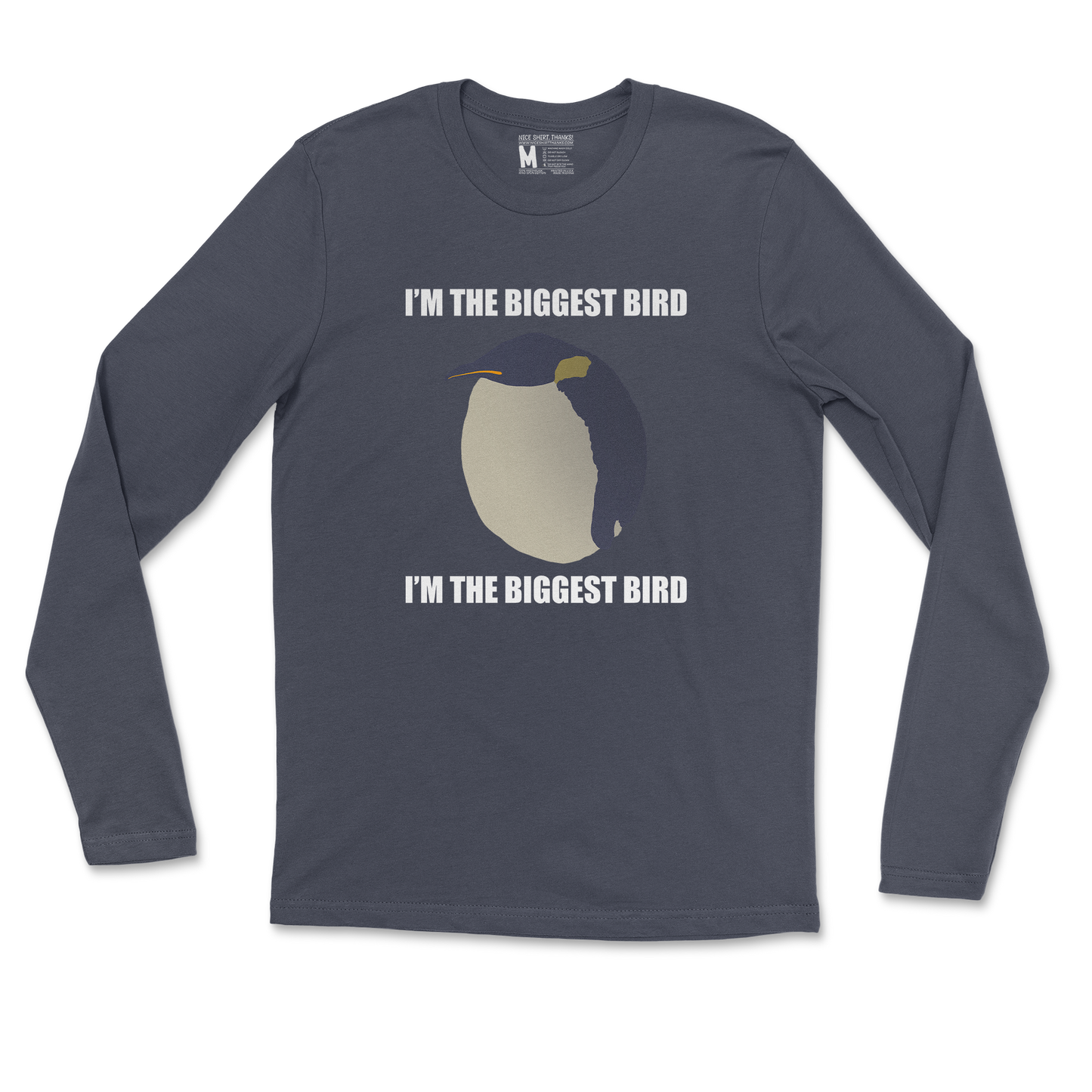 Gildan SoftStyle Long Sleeve I Am The Biggets Bird in Navy