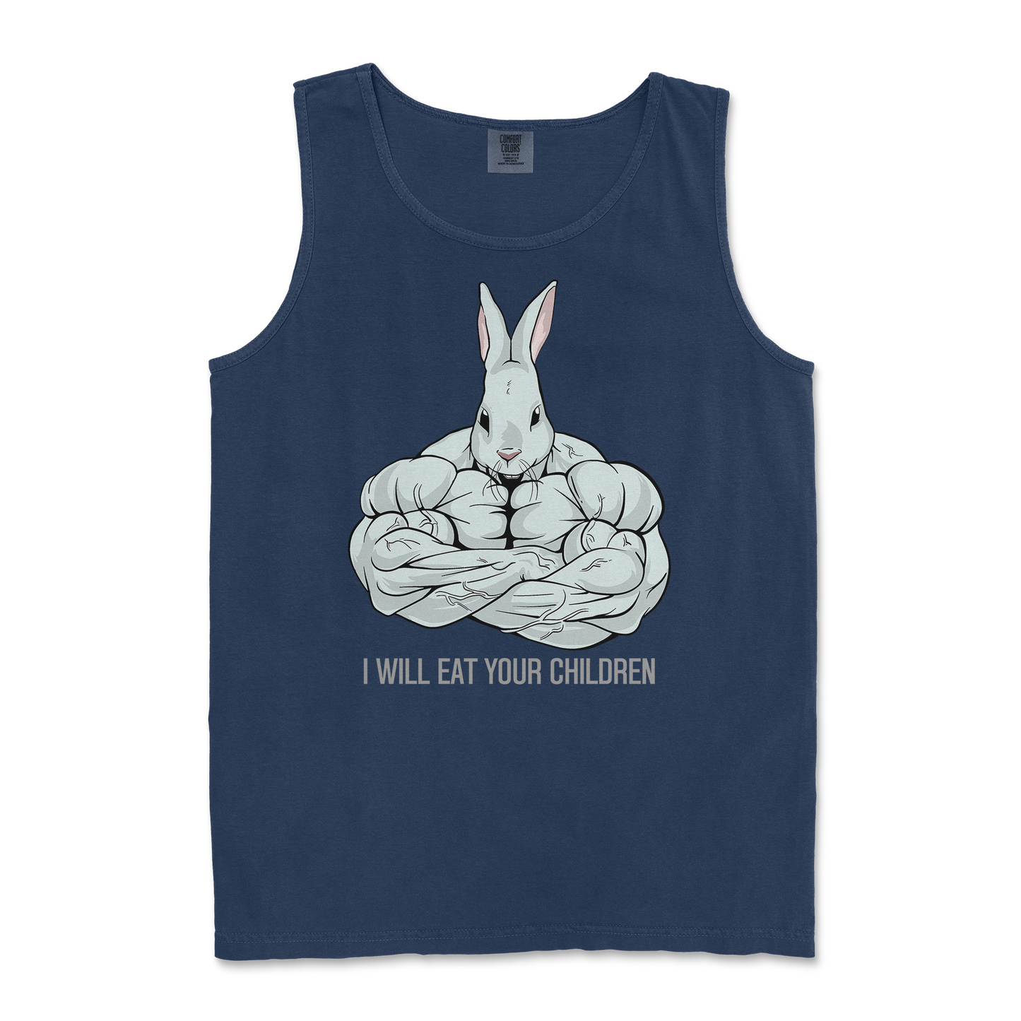 Comfort Colors Tank Top Scary Rabbit in TrueNavy