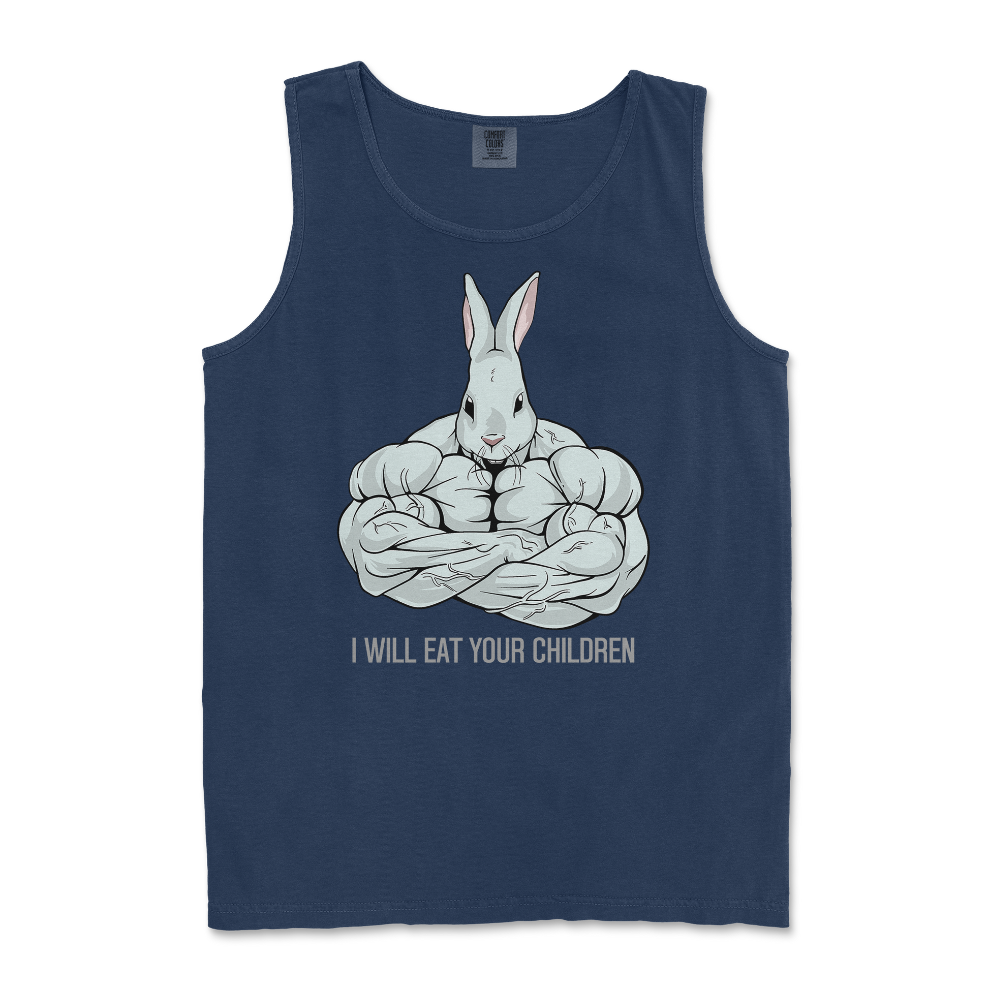 Comfort Colors Tank Top Scary Rabbit in TrueNavy