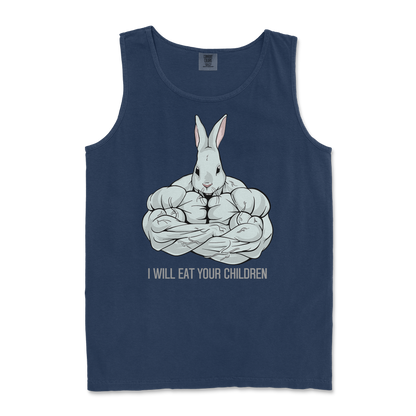 Comfort Colors Tank Top Scary Rabbit in TrueNavy