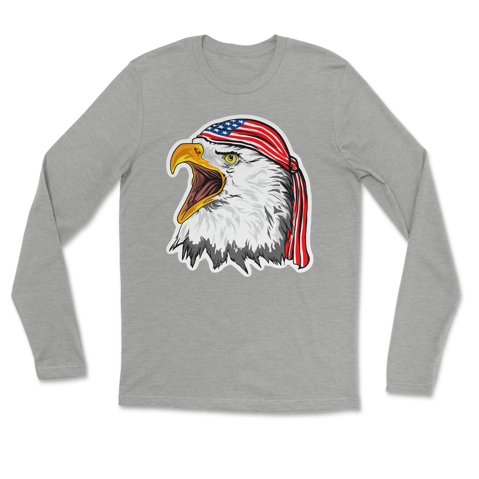 Heavy Blend Long Sleeve Freedom Eagle in Grey Heather