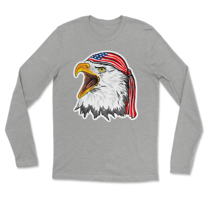 Heavy Blend Long Sleeve Freedom Eagle in Grey Heather