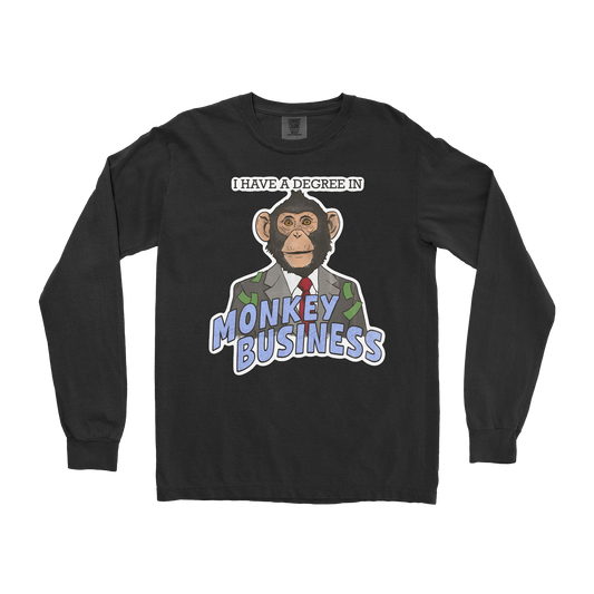 Comfort Colors Long Sleeve Monkey Business in Black