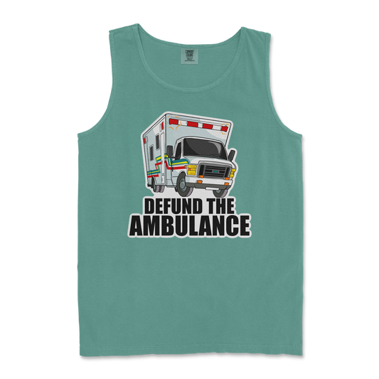 Comfort Colors Tank Top Defund The Ambulance  in Light-Green