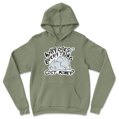 Heavy Blend Hoodie Broke Cat in Military Green