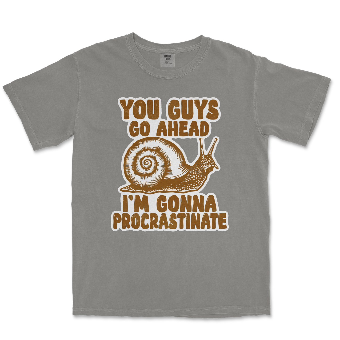 Comfort Colors T-Shirt Procrastinating Snail  in Grey