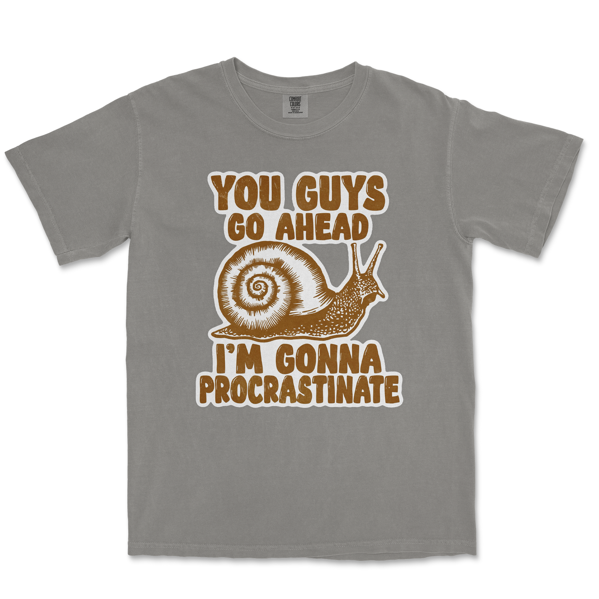 Comfort Colors T-Shirt Procrastinating Snail  in Grey