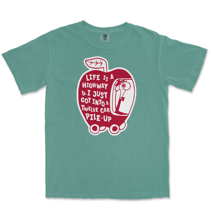 Comfort Colors T-Shirt Life Is A Highway  in Light-Green