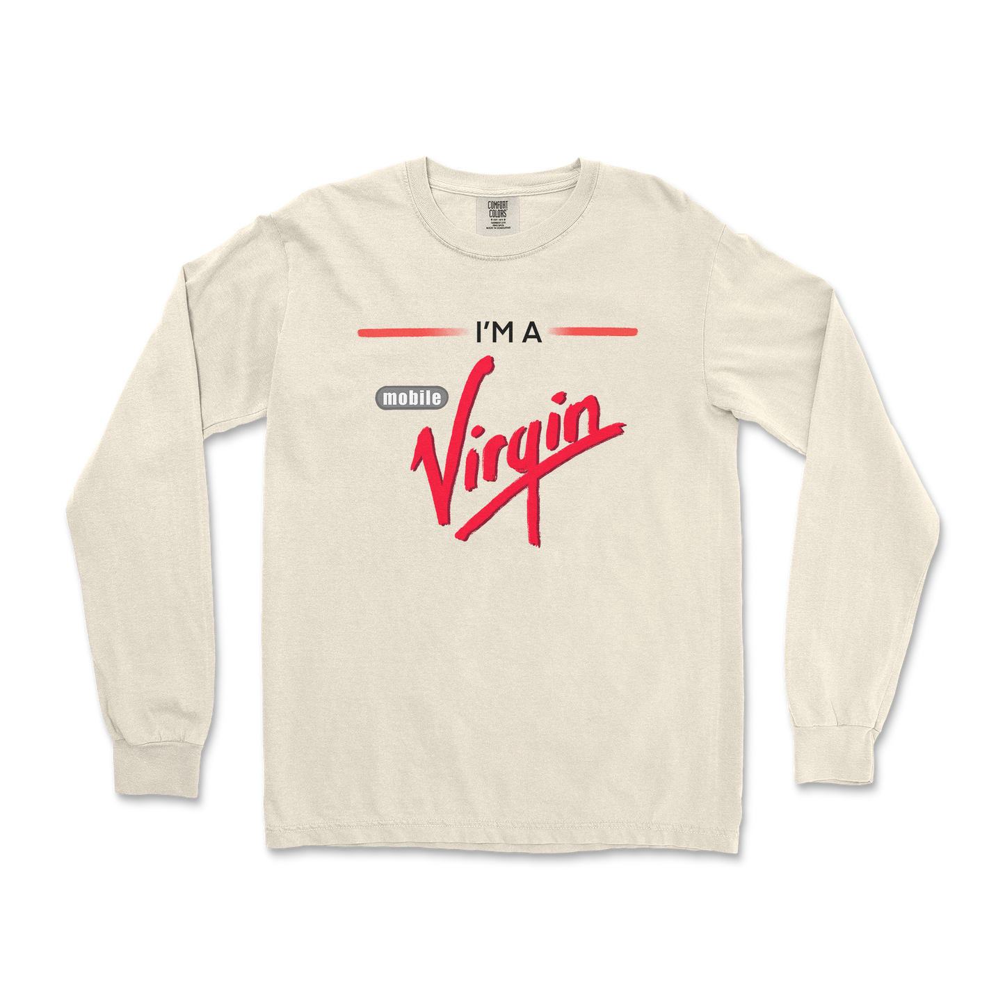 Comfort Colors Long Sleeve Mobile Virgin in Ivory