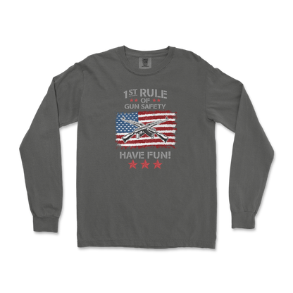 Comfort Colors Long Sleeve 1st Rule of Gun Safety in Pepper