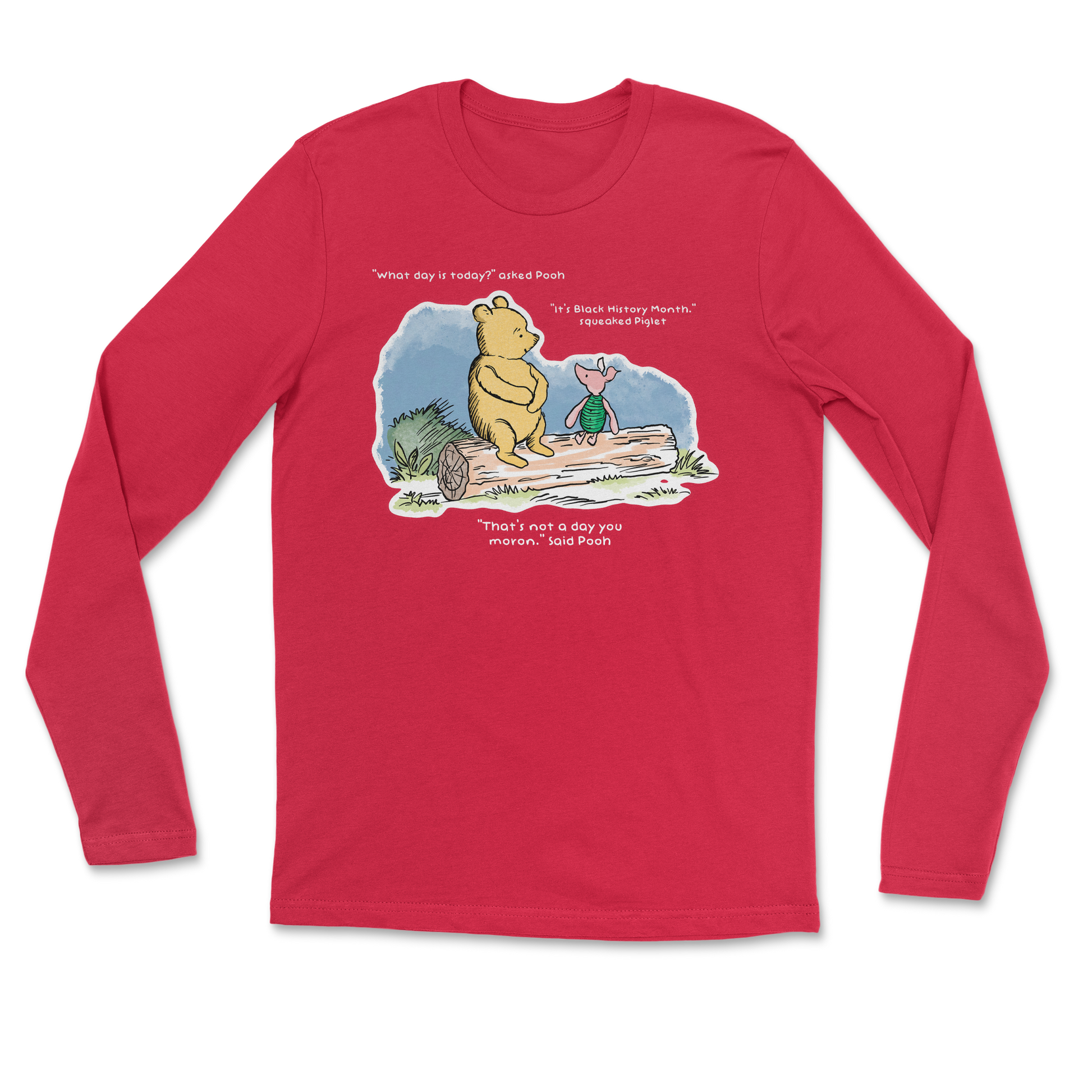 The Nice Shirt Long Sleeve Winnie the Pooh  in Red