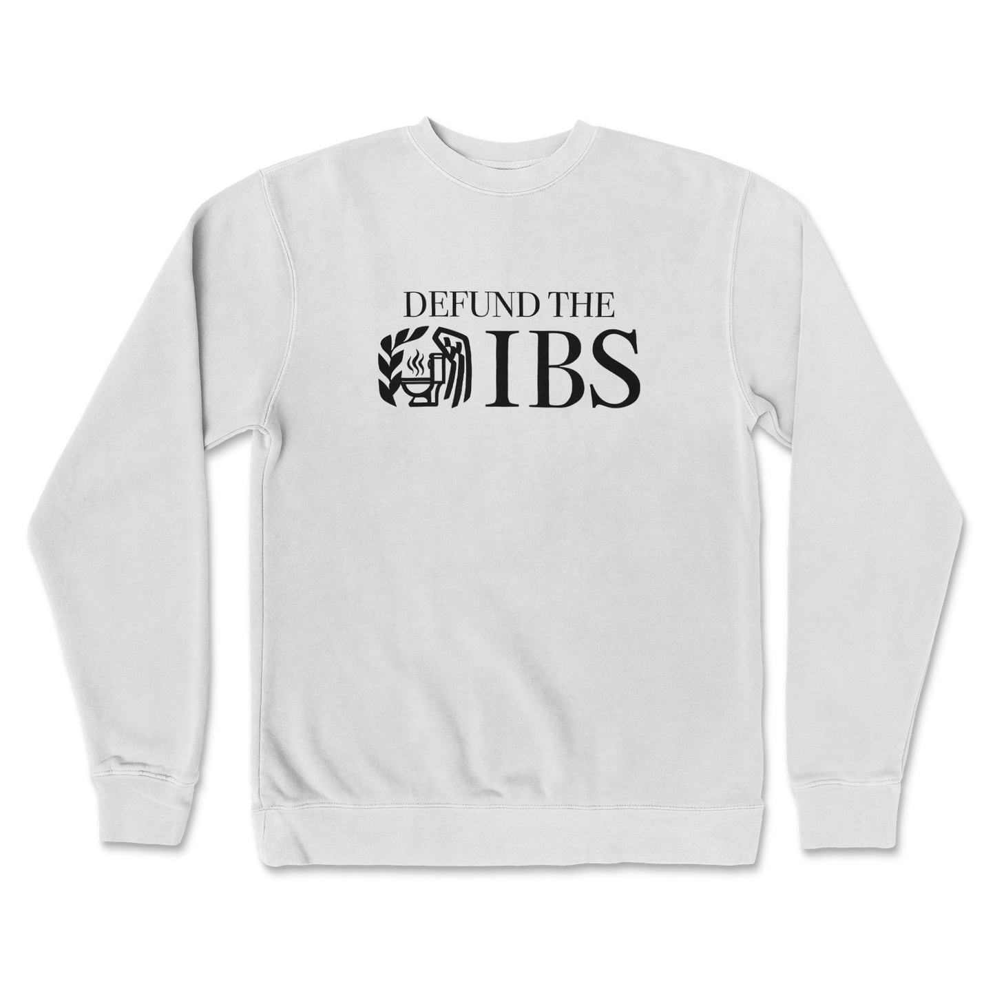 Independent Clothing Co. Crew Neck Defund The IBS in White