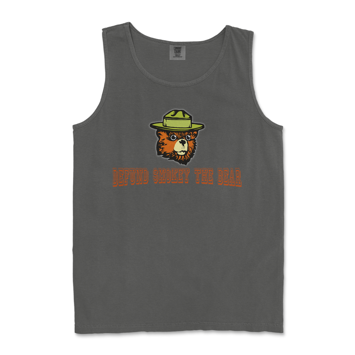 Comfort Colors Tank Top Defund Smokey Bear in Pepper