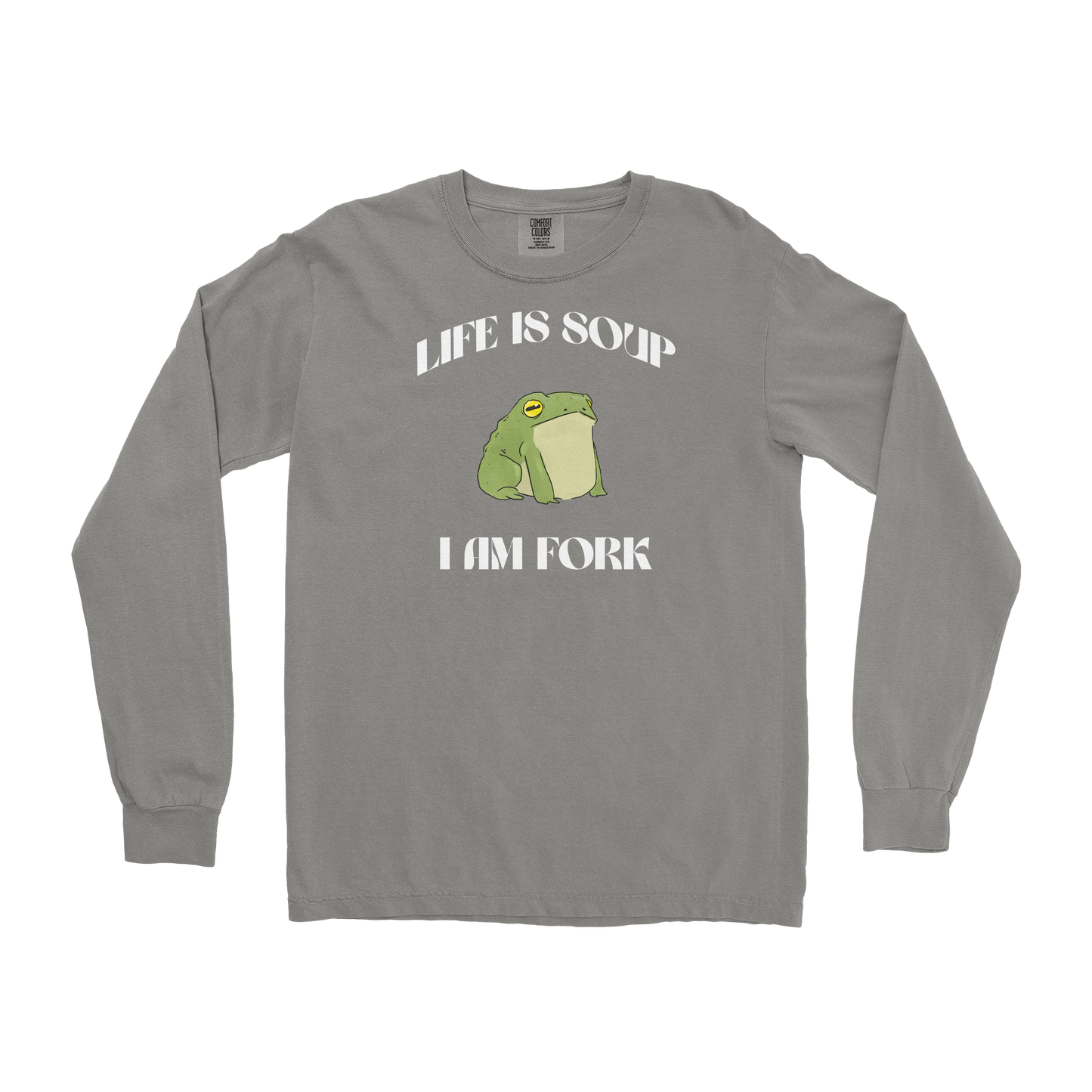 Comfort Colors Long Sleeve I Am Fork  in Grey