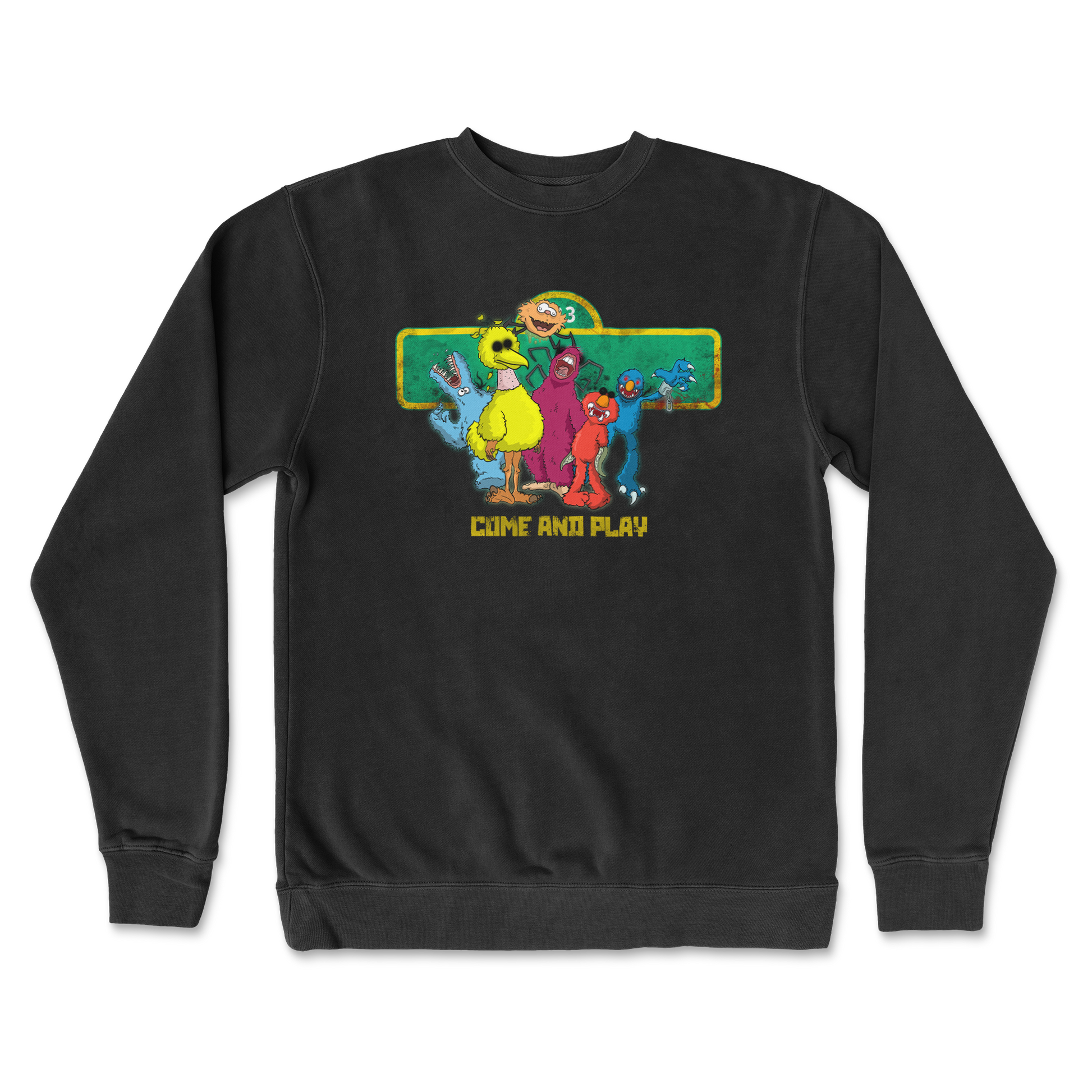 Independent Clothing Co. Crew Neck Cursed Sesame Street in Black