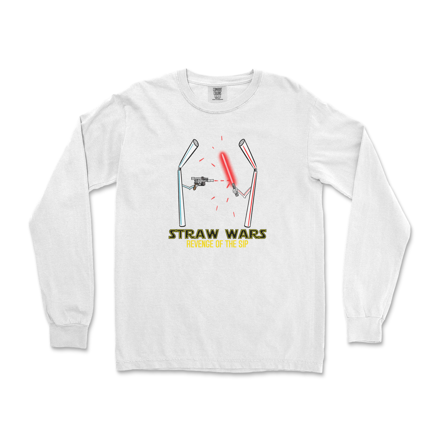 Comfort Colors Long Sleeve Straw Wars in White