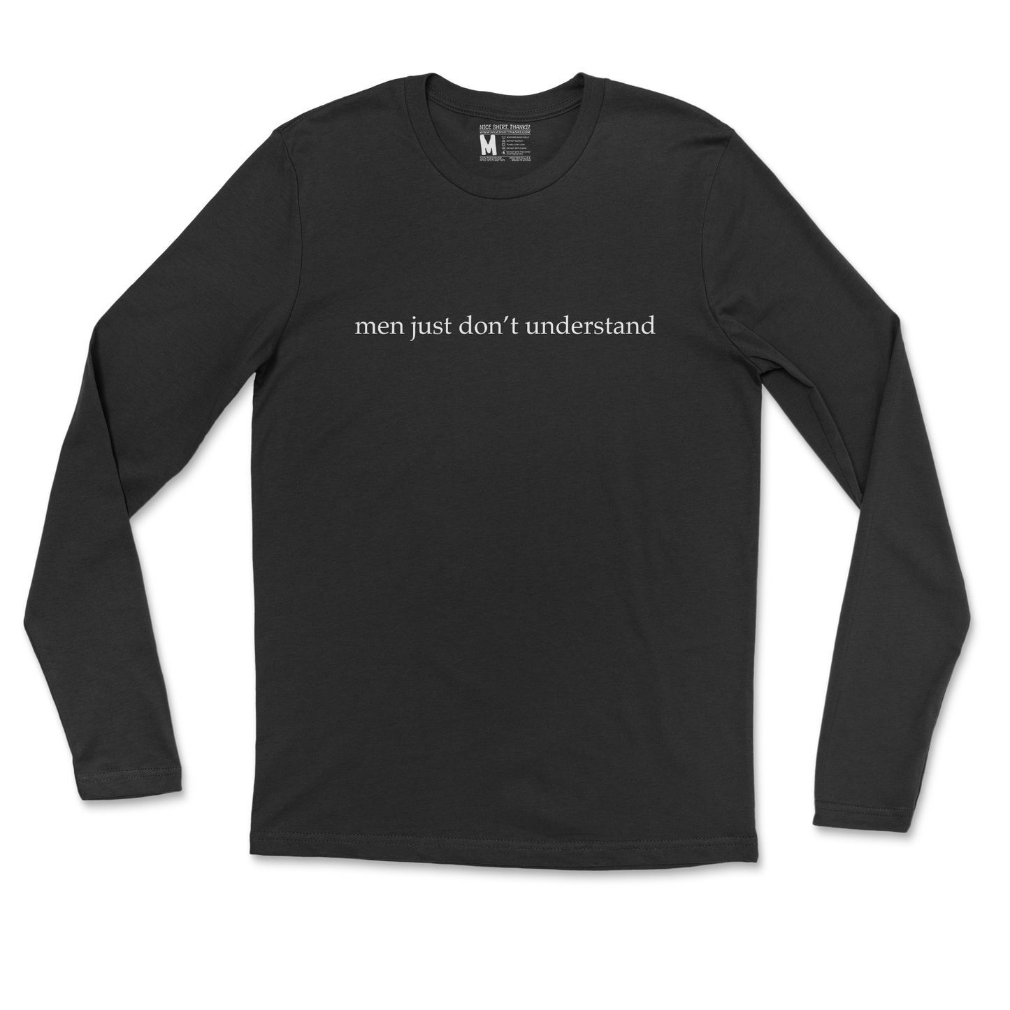 Gildan SoftStyle Long Sleeve Men Dont Understand in Black