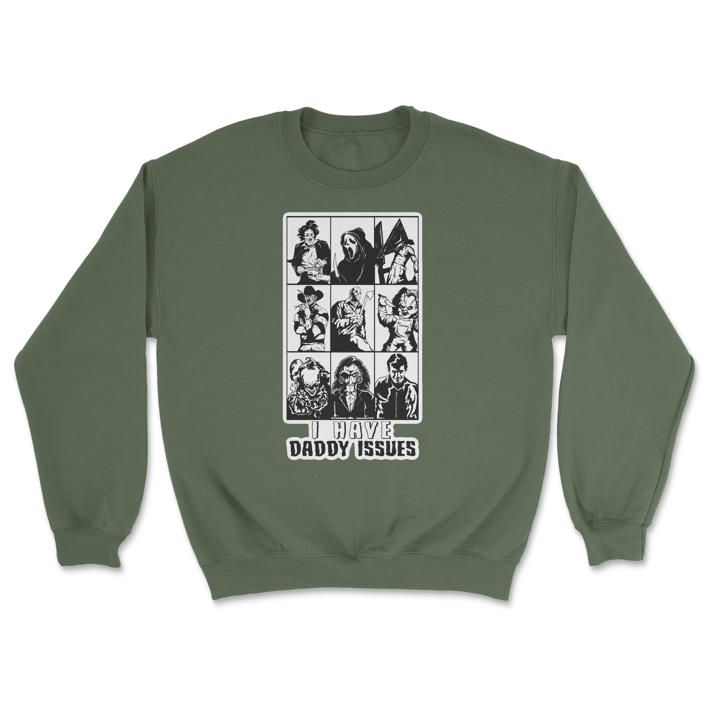 The Nice Shirt Crew Neck Daddy Issues  in Military-Green