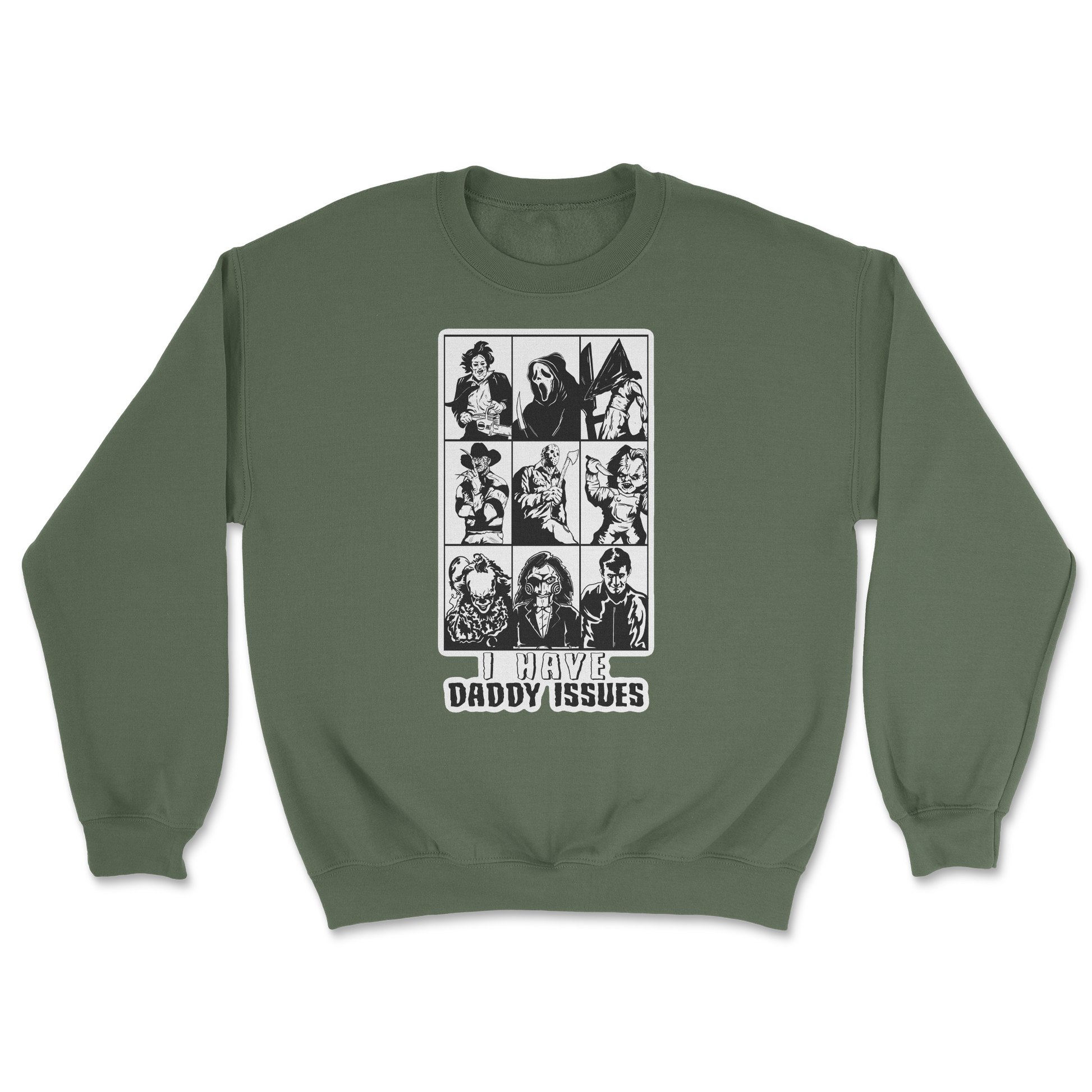 The Nice Shirt Crew Neck Daddy Issues  in Military-Green