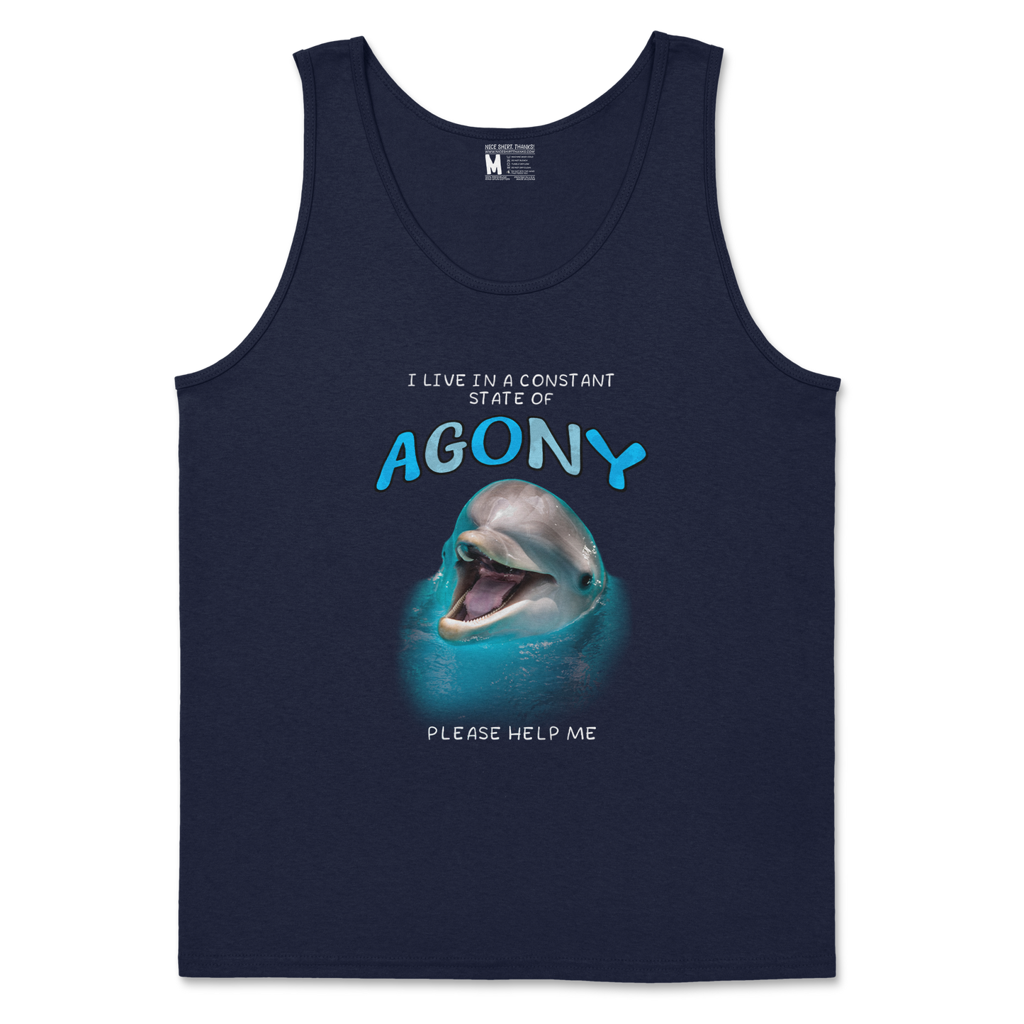 Gildan SoftStyle Tank Top Agony Dolphin in Navy