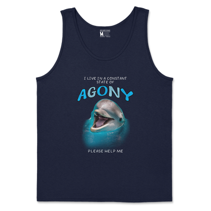 Gildan SoftStyle Tank Top Agony Dolphin in Navy