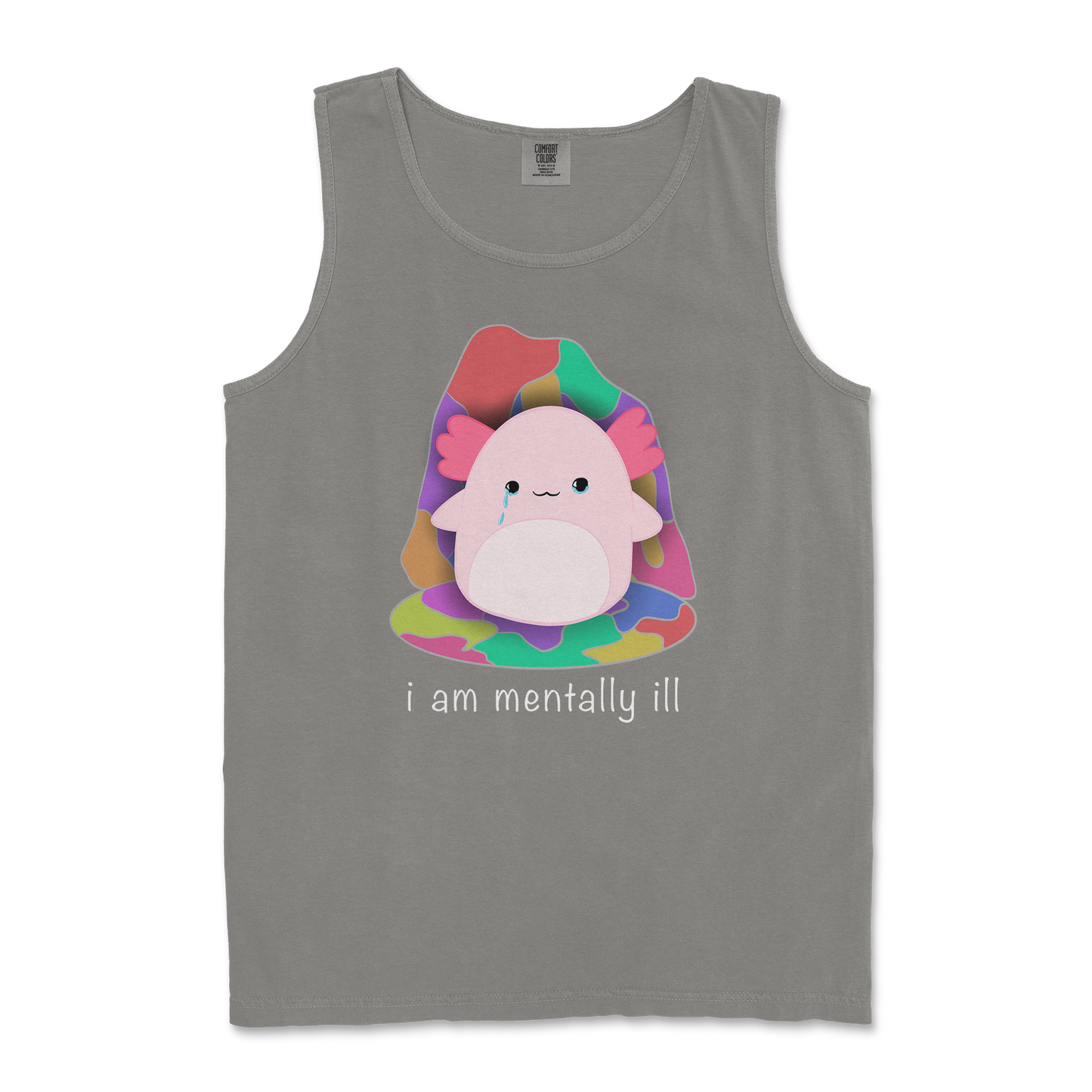 Comfort Colors Tank Top Mentally Ill and Squishy in Grey