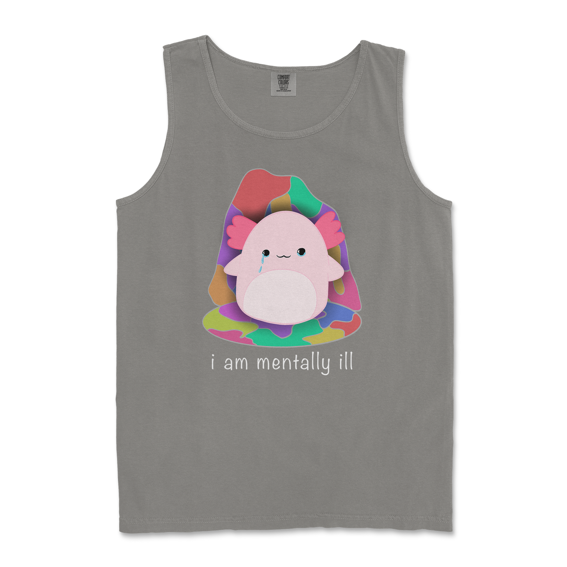 Comfort Colors Tank Top Mentally Ill and Squishy in Grey