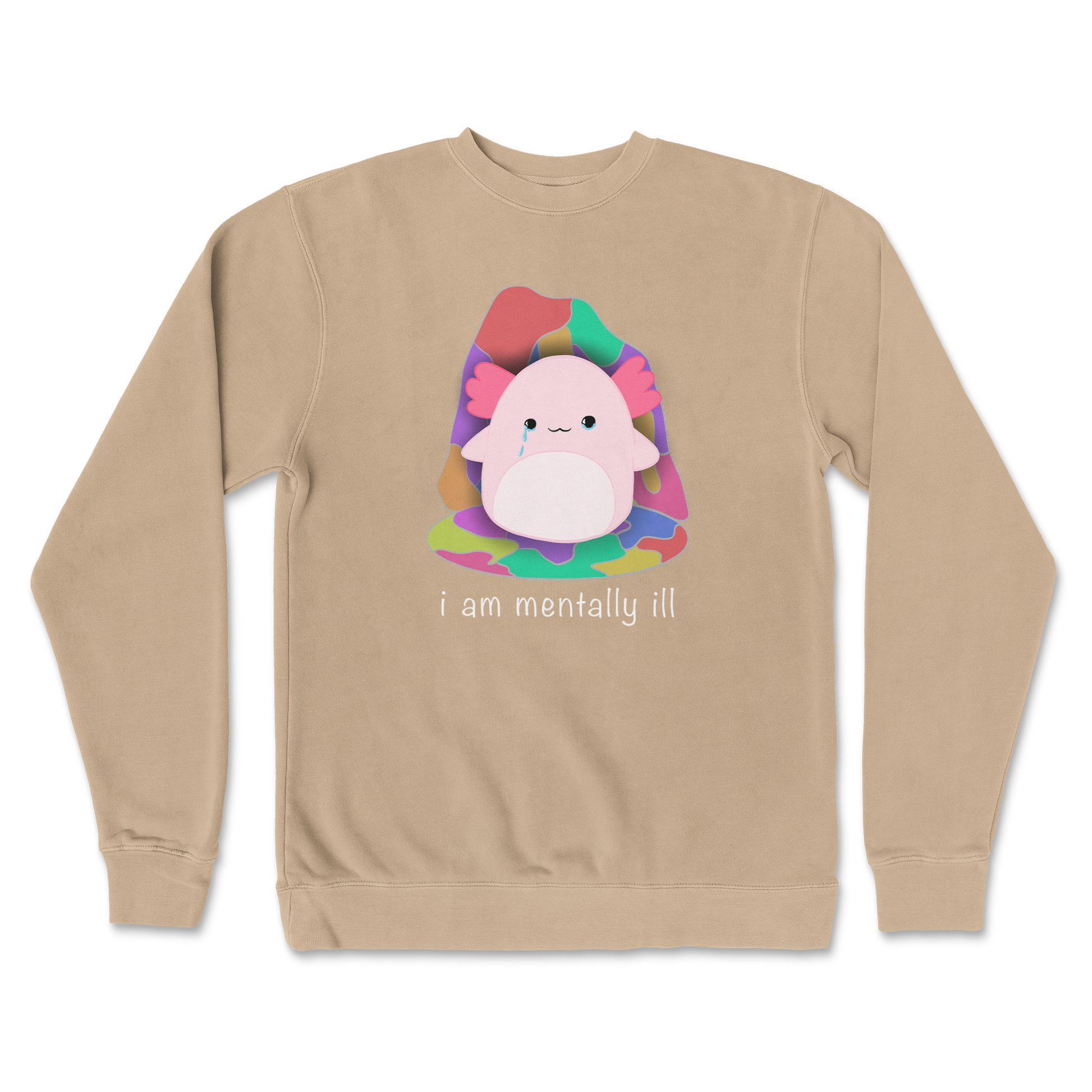 Independent Clothing Co. Crew Neck Mentally Ill and Squishy in Sandstone